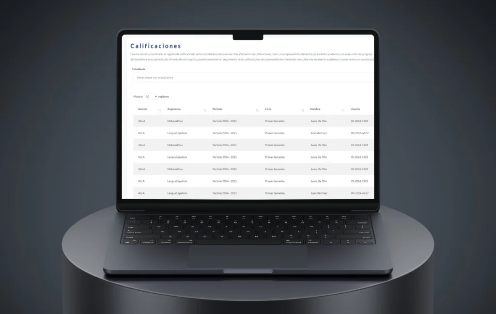 Sistema de calificaciones de EduDati